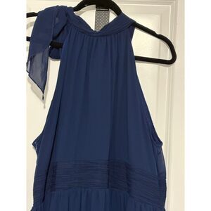 Chiffon Flowing Evening Formal Bridesmaid Halter Gown 3X Roiii Fashion Navy NWT